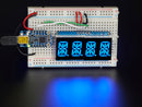Quad Alphanumeric Display - Blue 0.54\" Digits w/ I2C Backpack