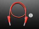 Retractable Stacking Banana Plug Cable - Red 0.5 meter long