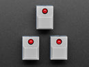 Step Switch with LED - Three Pack of Gray Plastic with Red LED