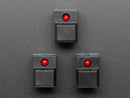 Step Switch with LED - Three Pack of Black with Red LED - PB86