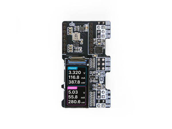XIAO PowerBread – a breadboard power supply and meter compatible with XIAO dev boards, featuring a color LCD display for monitoring real-time voltage, current, and power consumption for 5V and/or 3.3V power rails
