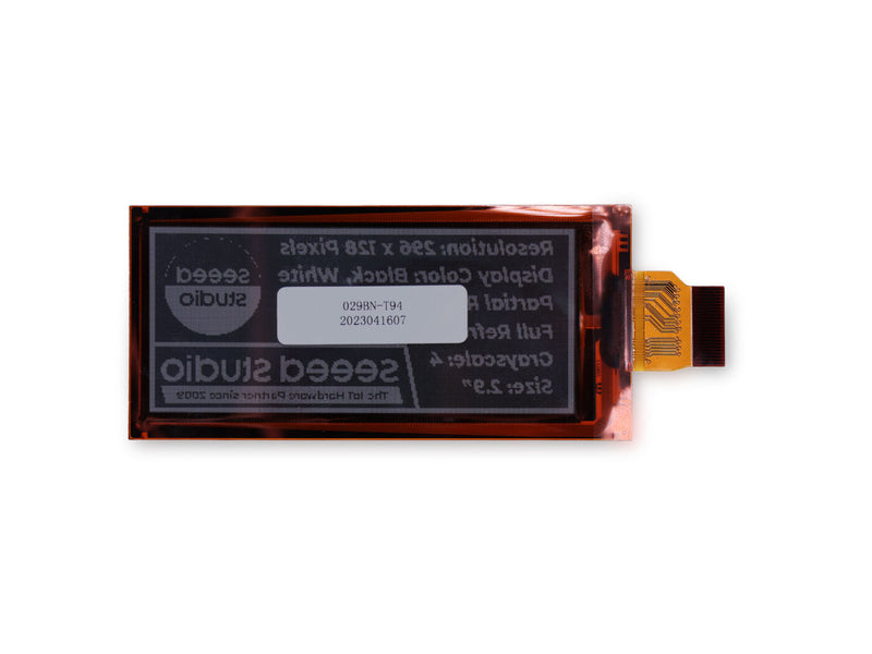 2.9\" Flexible Monochrome eInk / ePaper Display with 296x128 Pixels, SPI interface, Support XIAO/Arduino/STM32