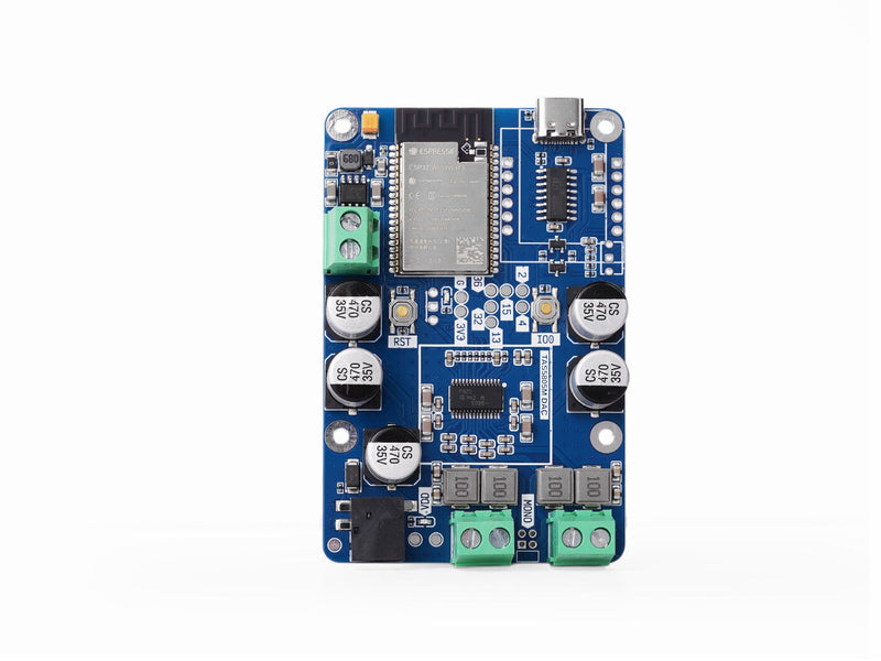 Louder ESP32, ESP32 audio development board with TAS5805M I2S DAC, driving 2x 23W load (8Ω, 1% THD+N)