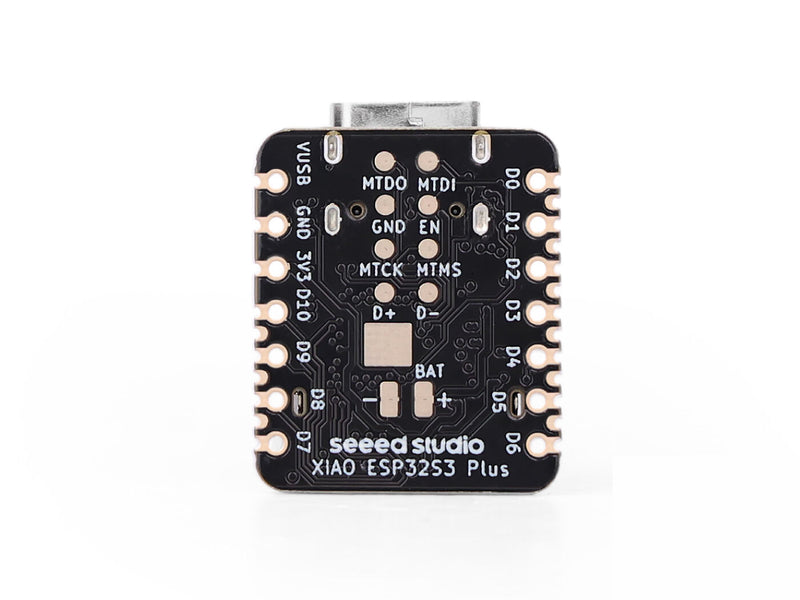 Seeed Studio XIAO ESP32S3 Plus - 20 GPIOs, 2.4GHz WiFi, BLE 5.0, 8MB PSRAM, 16MB FLASH, esp32-s3 dual-core, battery charge supported