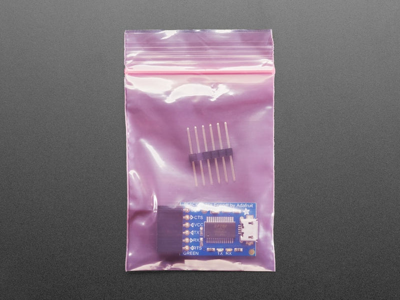 Small Pink Anti-Static Zip Top Bag 