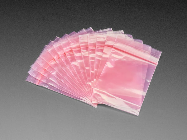 Small Pink Anti-Static Zip Top Bag 