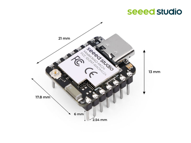 Seeed Studio XIAO MG24 (Pre-Soldered) - Silicon Labs EFR32MG24,  Matter® Native over Thread® /BLE 5.3, Arduino® Compatible, 1.95μA Ultra-Low-Power, On-Board Antenna, 19 GPIOs