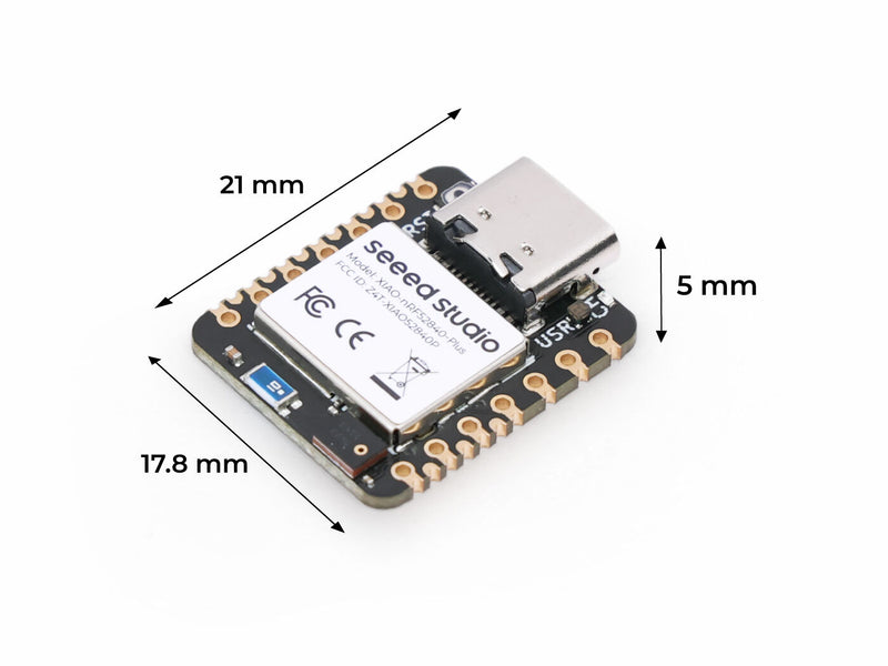 Seeed Studio XIAO nRF52840 Sense Plus, 20 GPIOs, TinyML/TensorFlow Lite, IMU / Microphone, Bluetooth5.0, low power