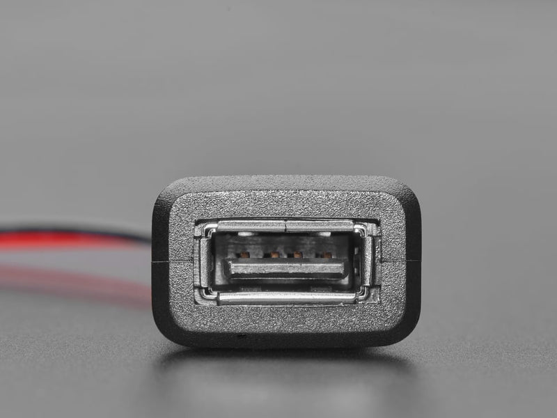 Snap-In Panel Mount Cable - USB-A Socket to 2 Wires