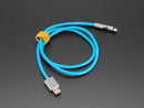 Blue USB Type C to USB A Cable with 540 Degree Rotating End