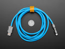 Blue USB Type C to USB A Cable with 540 Degree Rotating End