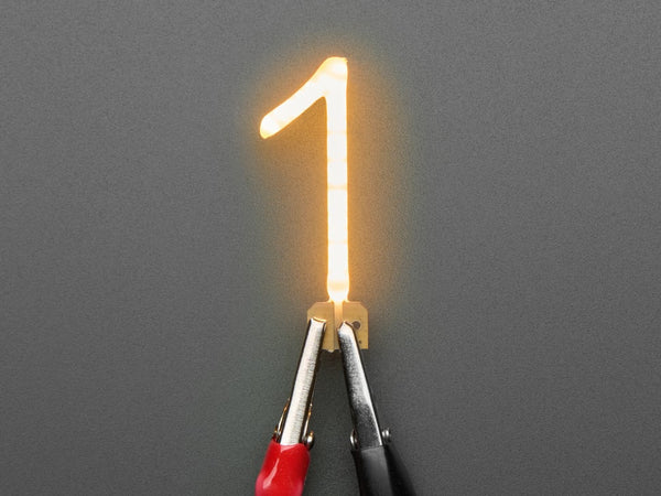 Number LED Filament - Warm White "1"