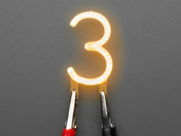 Number LED Filament - Warm White "3"