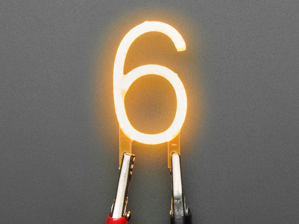 Number LED Filament - Warm White "6"