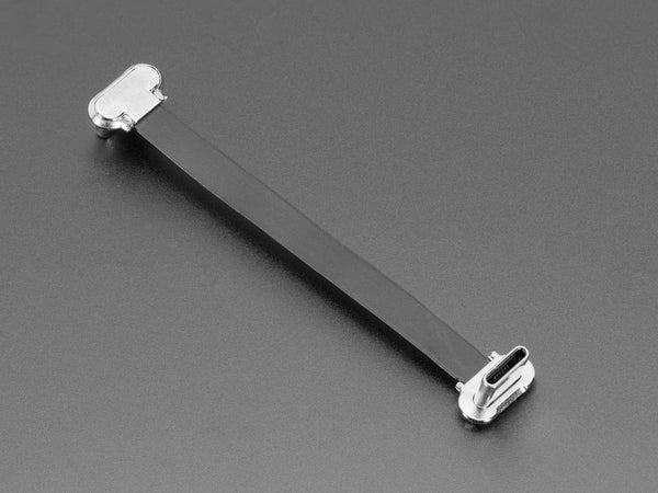 Slim Right Angle USB C to USB C Cable - 75mm - Opposite Plugs
