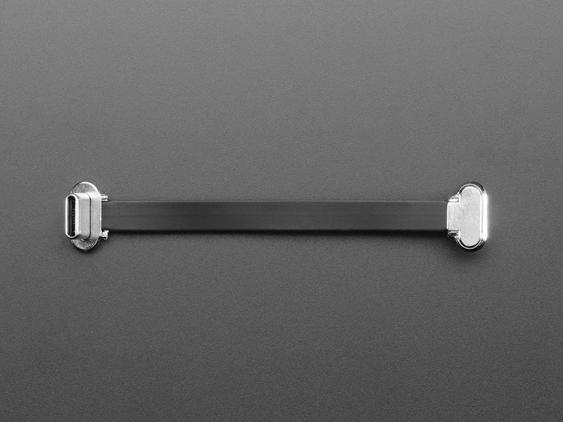 Slim Right Angle USB C to USB C Cable - 75mm - Opposite Plugs
