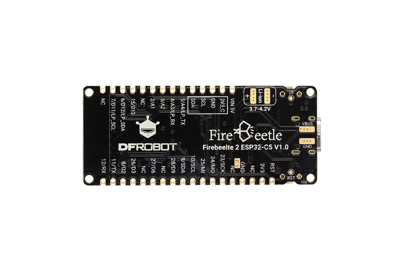 FireBeetle 2 ESP32-C5 IoT Development Board (2.4 / 5GHz Wi-Fi 6, Solar Charging, Home Assistant)