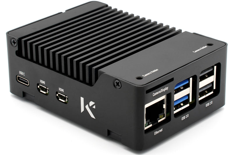 KKSB Raspberry Pi 5 Case with Aluminium Heatsink for Silent Passive Cooling