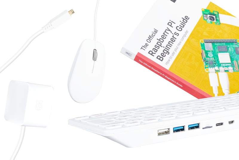 Pakronics® Raspberry Pi® 500 Desktop Kit with Monitor (Red/White)