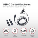 Shintaro USB-C Stereo Earphones with In-line Mic, Magnetic Ear Tips, Tangle-Free Cable, and Volume Control for USB-C Tablets, iPads, Laptops &amp; Chrome