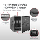 Shintaro 16-Port USB-C PD3.0 1000W GaN Charging Cabinet for Smartphone, Tablet, &amp; Notebook Devices &amp; Smart Power Management via InnovateCharger App