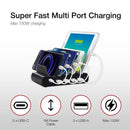Shintaro 150W 5-Port GaN Charger USB-C &amp; USB-A (Docking Bays) Multi-Port Fast Charing for Laptops, Smartphones, Tablets - Power Sharing Optimisation