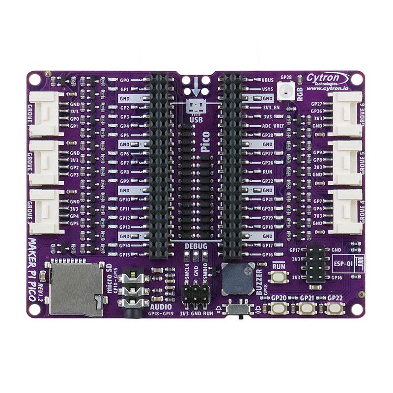 Maker Pi Pico Base (without Pico): Simplifying Pi Pico for Beginners