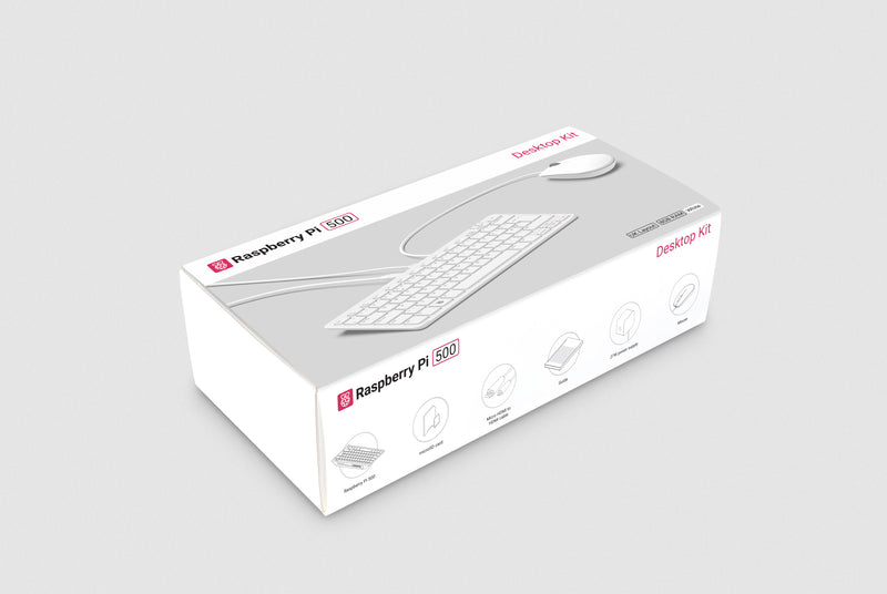 Pakronics® Raspberry Pi® 500 Desktop Kit with Monitor (Red/White)