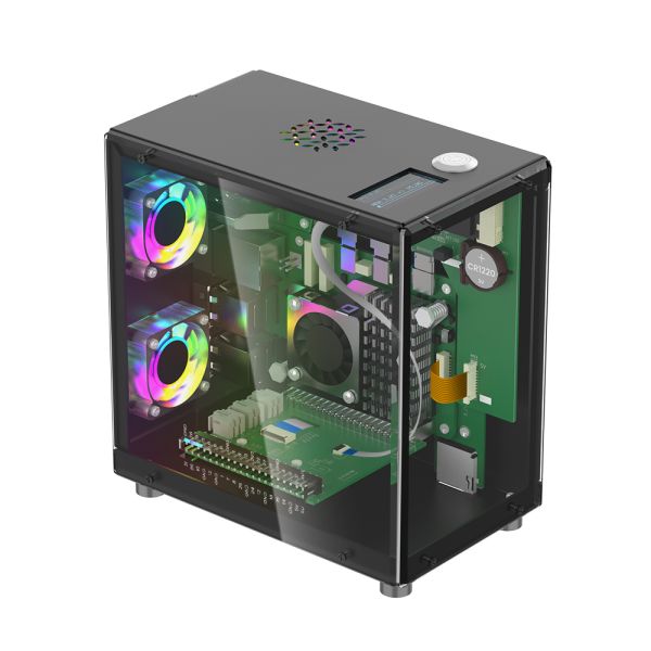 Mini PC Case With 1.3” OLED Screen For Raspberry Pi 5