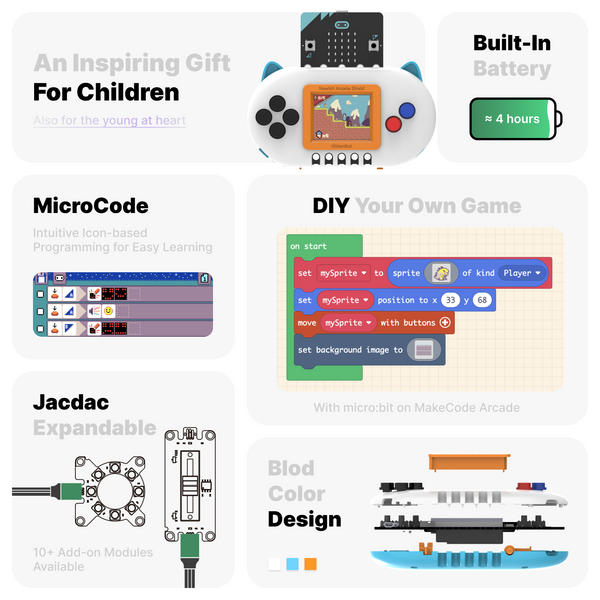 KittenBot Newbit Arcade Shield Expansion Board with Micro:bit V2