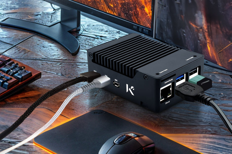 KKSB Raspberry Pi 5 Case with Aluminium Heatsink for Silent Passive Cooling