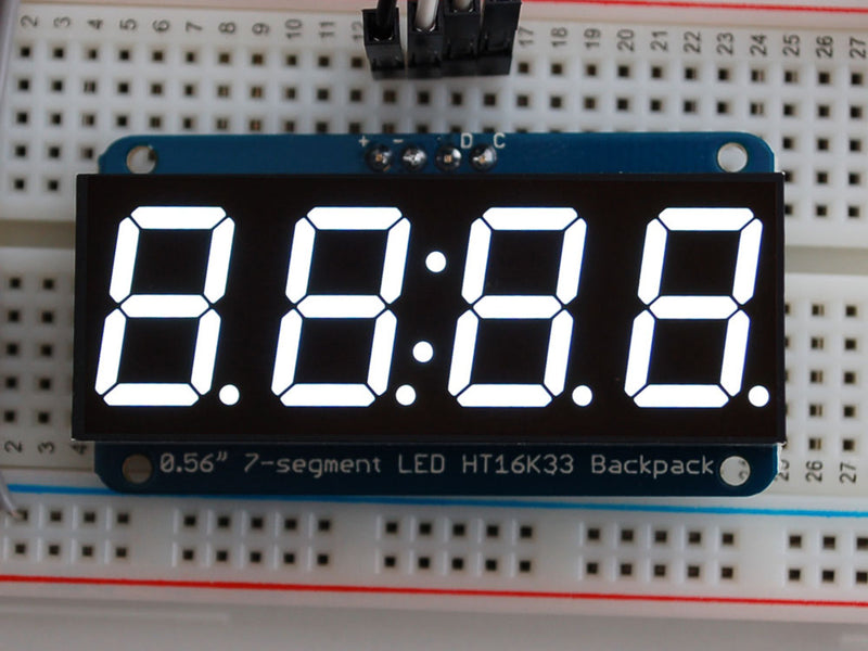 Adafruit 0.56\" 4-Digit 7-Segment Display w/I2C Backpack - White
