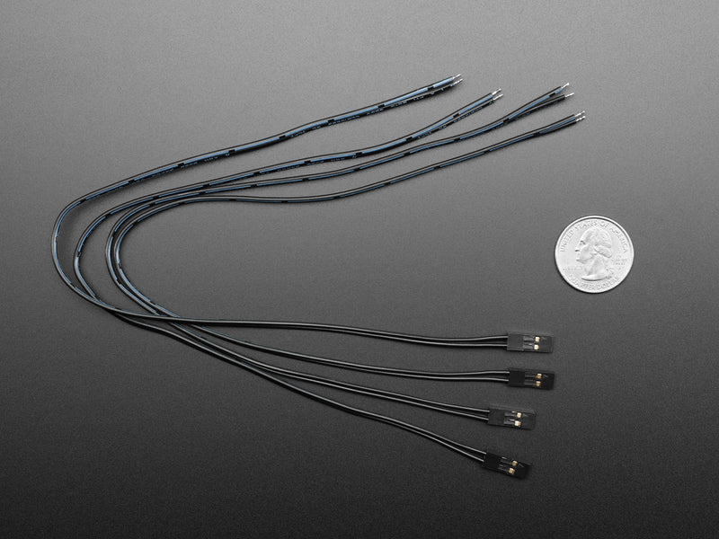 Pig-Tail Cables - 0.1\" 2-pin - 4 Pack