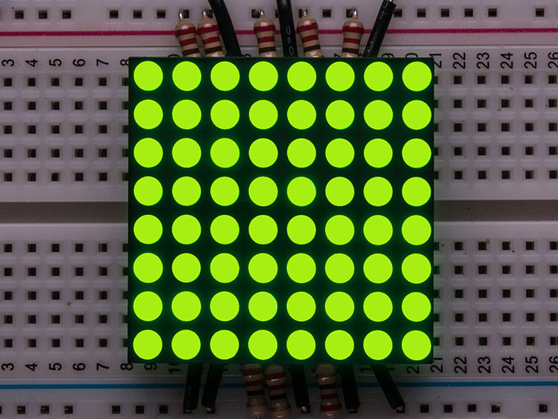 Small 1.2\" 8x8 Ultra Bright Yellow-Green LED Matrix