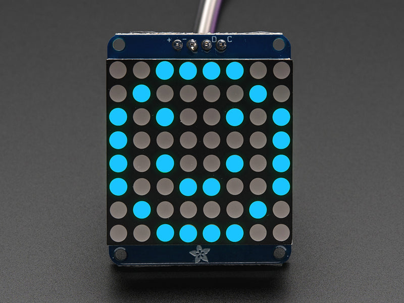 Adafruit Small 1.2\" 8x8 LED Matrix w/I2C Backpack - Blue