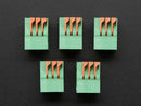 Configurable Spring Terminal Blocks - 3 Pin 0.1\" Pitch R/A - x 5