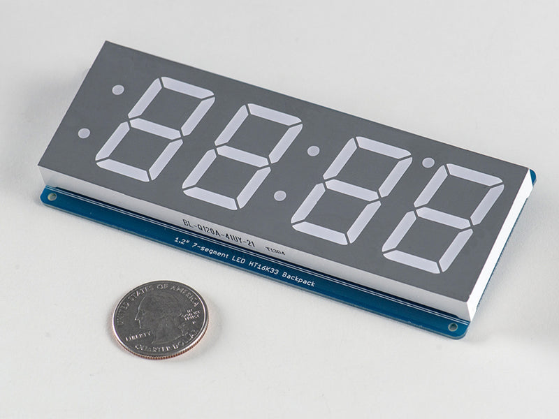 Adafruit 1.2\" 4-Digit 7-Segment Display w/I2C Backpack - Green