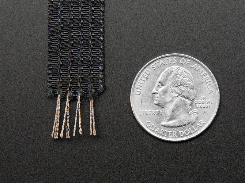 Conductive thread ribbon cable - Black - 1 yard