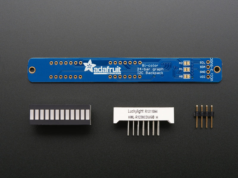 Bi-Color (Red/Green) 24-Bar Bargraph w/I2C Backpack Kit