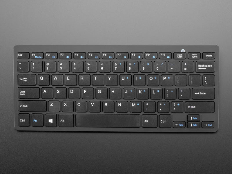 Mini Wireless Keyboard - Black w/ Batteries