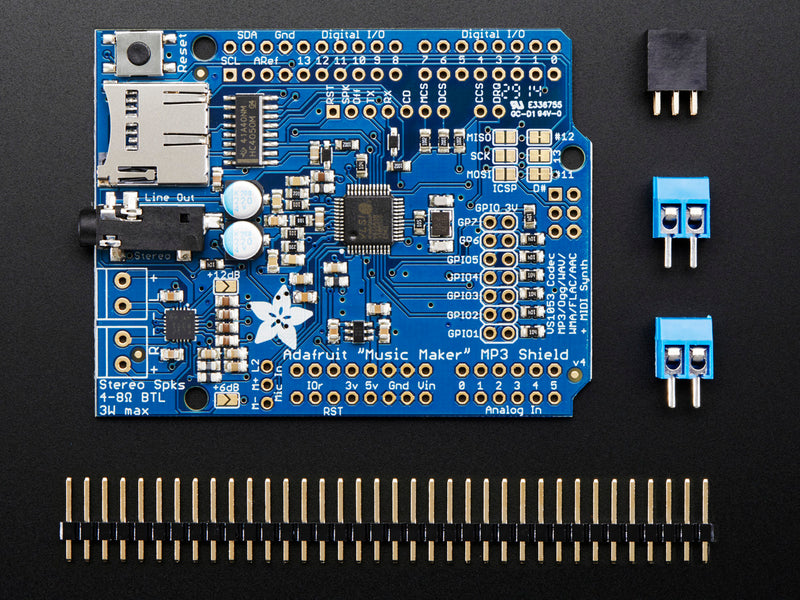 Adafruit \"Music Maker\" MP3 Shield for Arduino w/3W Stereo Amp