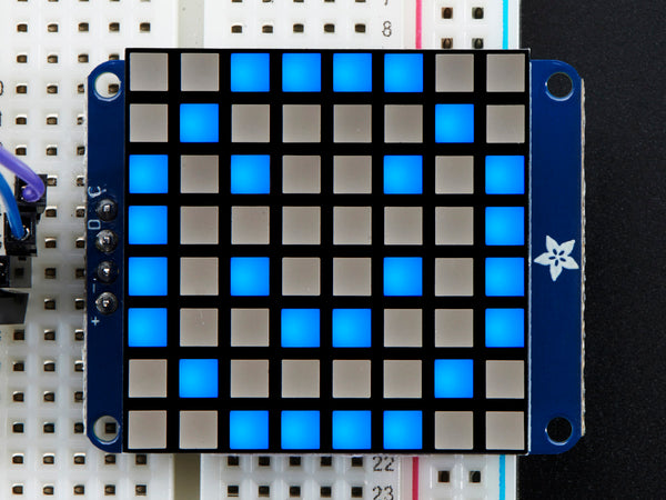 Small 1.2\" 8x8 Ultra Bright Square Blue LED Matrix + Backpack