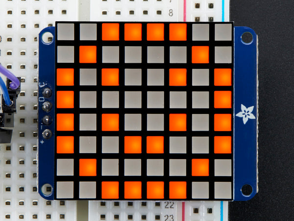 Small 1.2\" 8x8 Ultra Bright Square Amber LED Matrix + Backpack