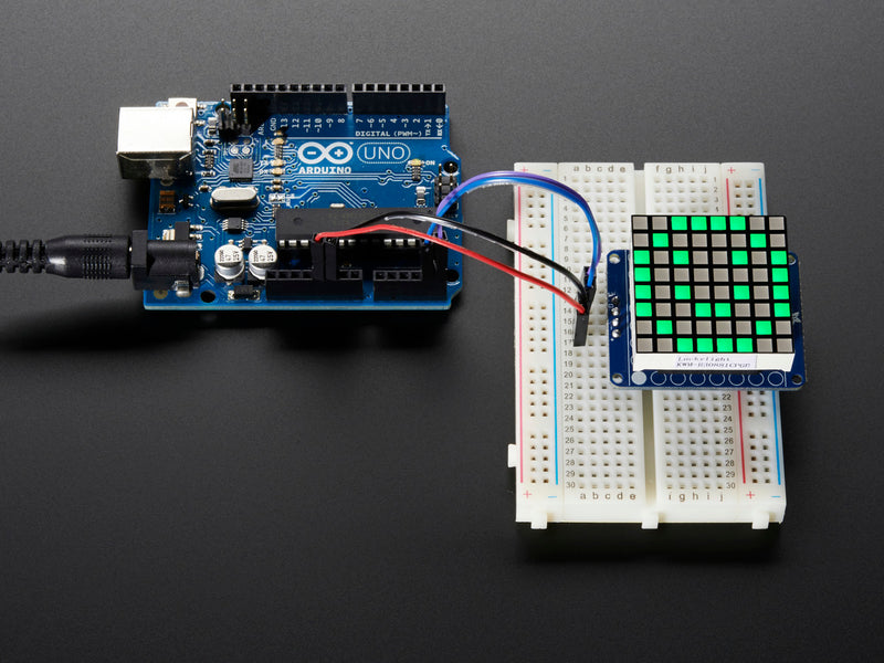 Small 1.2\" 8x8 Bright Square Pure Green LED Matrix + Backpack
