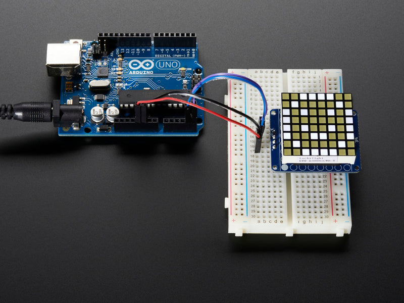 Small 1.2\" 8x8 Ultra Bright Square White LED Matrix + Backpack