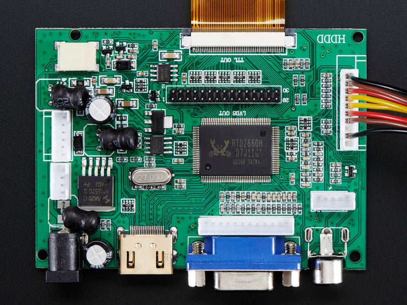 HDMI 4 Pi: 7\" Display no Touchscreen 800x480 - HDMI/VGA/NTSC/PAL