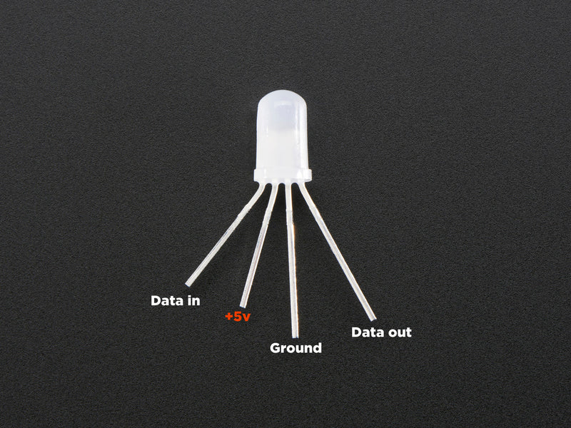 NeoPixel Diffused 5mm Through-Hole LED - 5 Pack