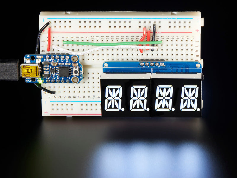 Quad Alphanumeric Display - White 0.54\" Digits w/ I2C Backpack