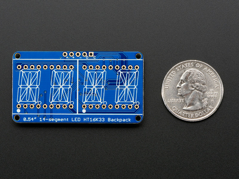 Quad Alphanumeric Display - White 0.54\" Digits w/ I2C Backpack
