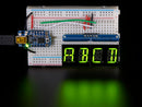 Quad Alphanumeric Display -Yellow-Green 0.54\" Digits w/ Backpack
